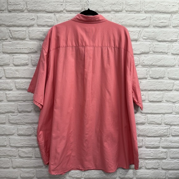 The Foundry Supply Co Coral Pink Mens 3XL Short Sleeve Button Shirt 100% Cotton - Picture 5 of 10